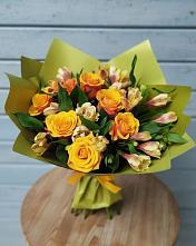 Букет цветов из:  Альстромерии и Розы #REPLACE_PRED# Смоляниново