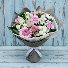 Букет цветов из:  Герберы, Альстромерии и Хризантемы в Смоляниново