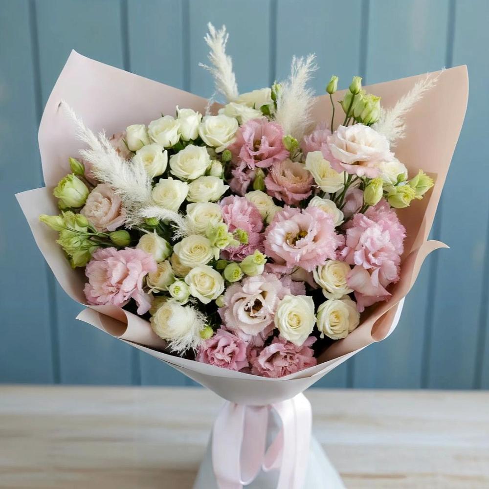 Букет цветов из: Альстромерии и Розы в Смоляниново