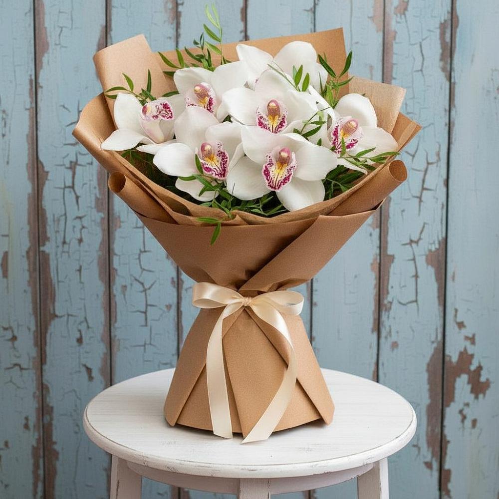 Букет цветов из: Орхидеи и Розы в Смоляниново