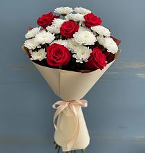 Букет цветов из:  Розы и Хризантемы в Смоляниново