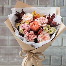 Букет цветов из:  Гвоздики, Хризантемы и Розы в Смоляниново