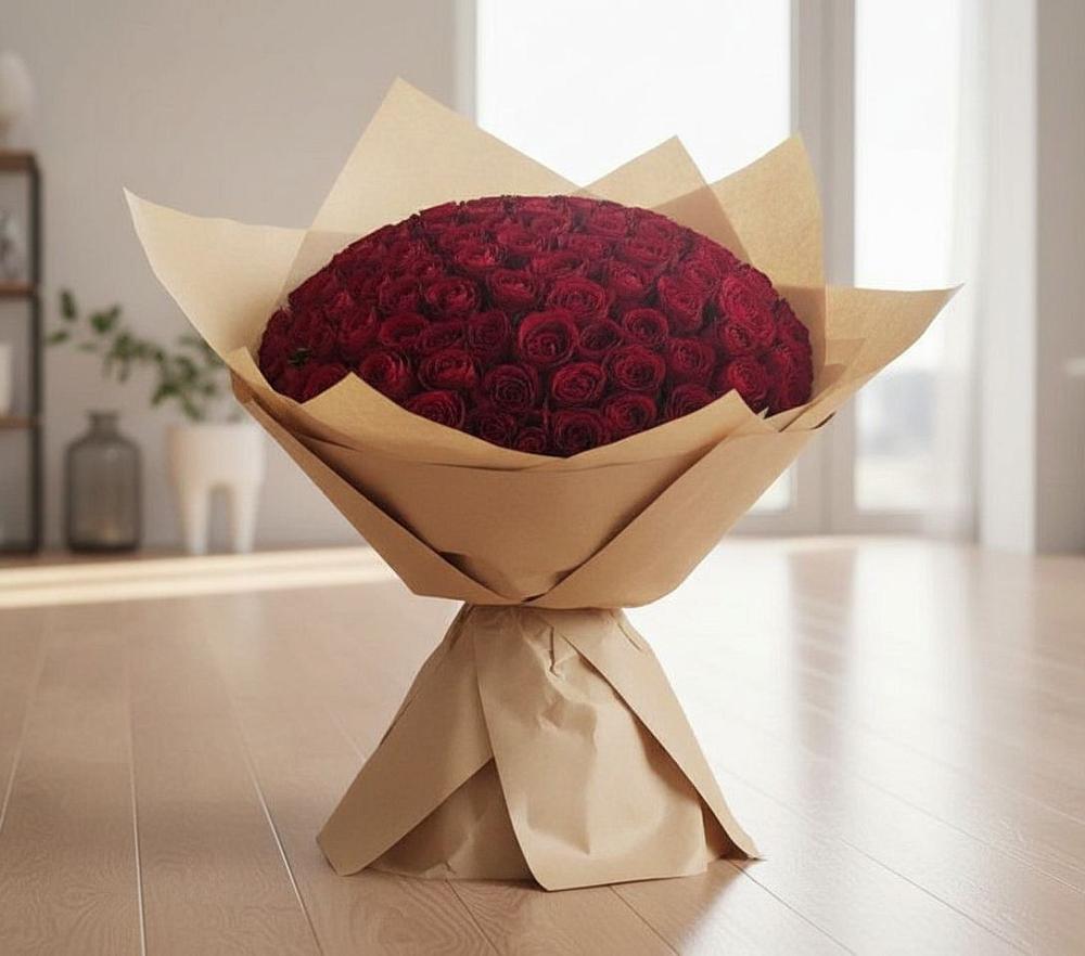Букет 101 Красная роза в Смоляниново
