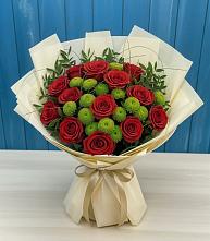 Букет цветов из:  Розы и Хризантемы в Смоляниново