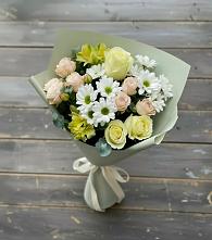Букет цветов из:  Альстромерии, Розы и Хризантемы в Смоляниново