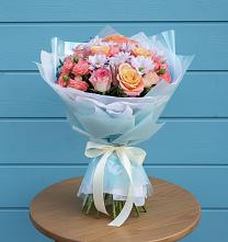 Букет цветов из:  Хризантемы и Розы в Смоляниново